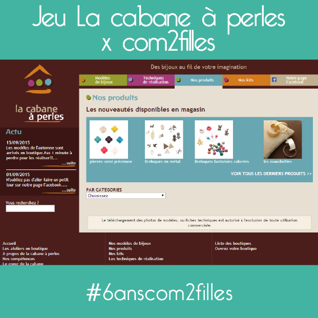 la cabane a perles - jeu blog anniversaire