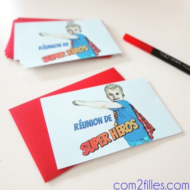 Anniversaire enfant super heros - invitation