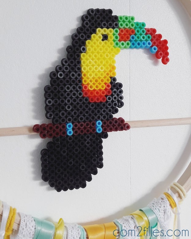 toucan - perles a repasser - hama - tropiques