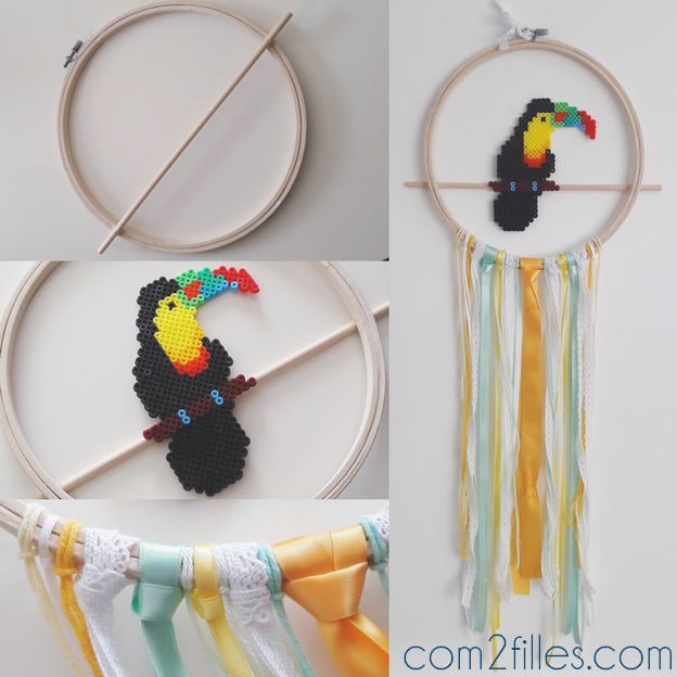 tuto - Attrape reves tropical - toucan - perles a repasser