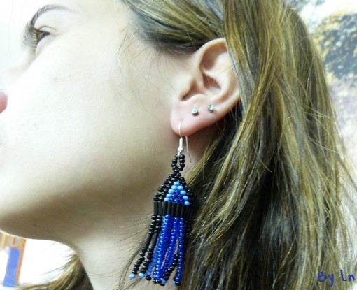 boucles oreilles navajo perles de rocailles