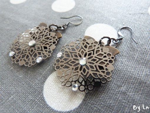 Boucles d'oreilles strass diy