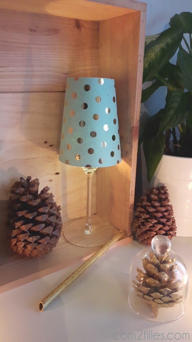 Bougeoir verre a pied DIY