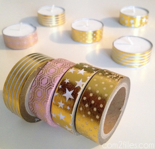 Noel - bougies chauffe plat DIY - masking tape