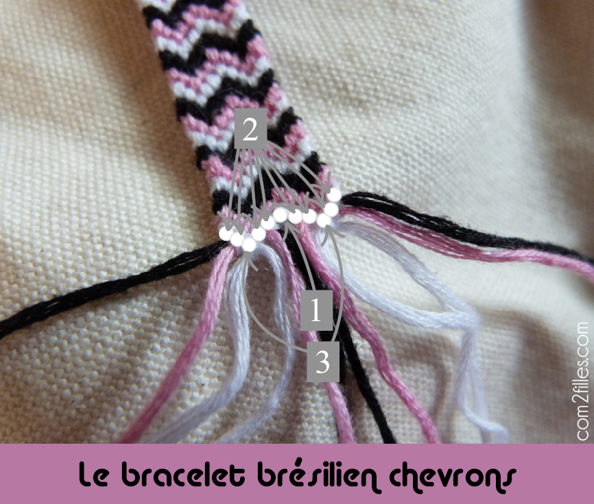 tuto bracelet bresilien chevrons