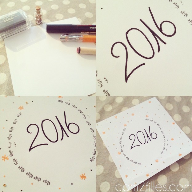 DIY - carte de voeux 2016 - facile