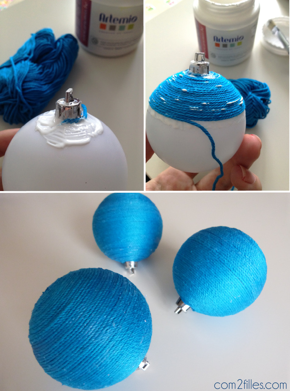 DIY - boule de noel en laine