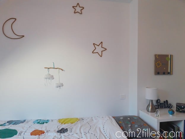 deco chambre enfant - tricotin - etoiles - lune