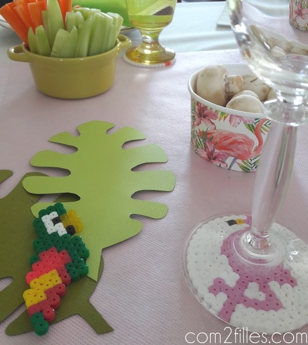 Deco de table - tropiques - perles hama