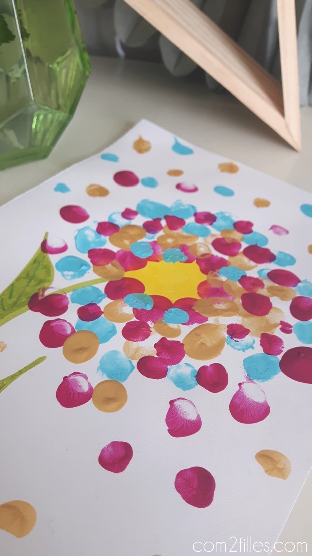 activite peinture - enfant - fleur - doigt