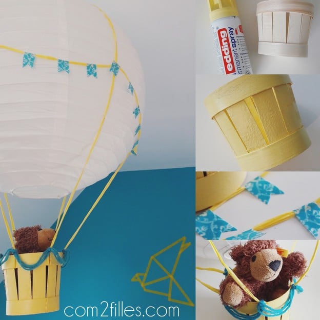 Tuto - luminaire montgolfiere - deco chambre enfant