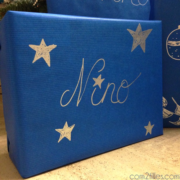 Paquet cadeau etoiles