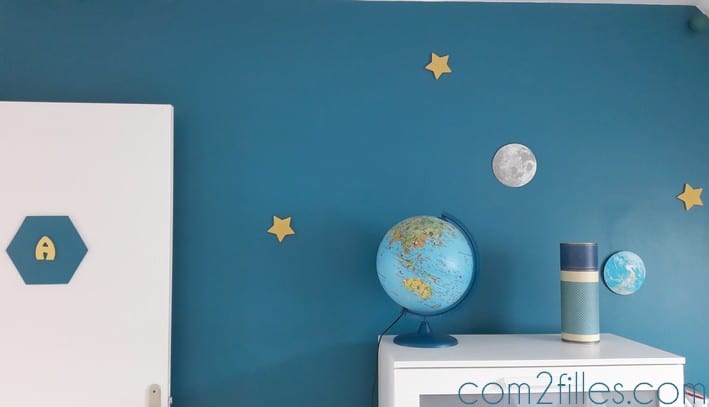 deco chambre enfant - theme planetes univers