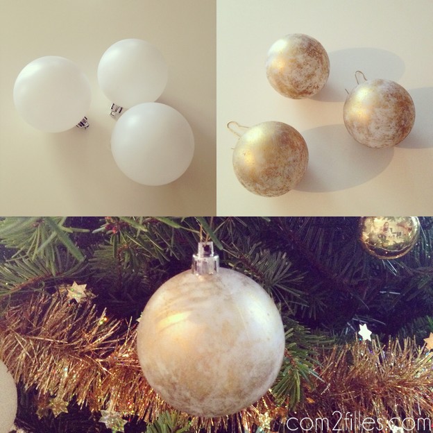 Tuto - boule de noel dore DIY