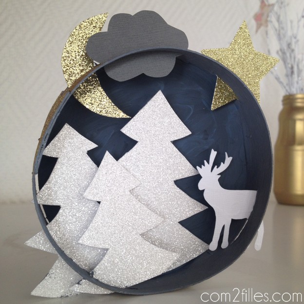 recup - boite camembert - tableau noel - papier