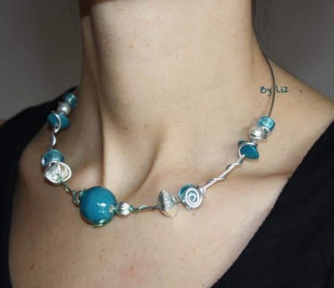 collier ras du cou turquoise