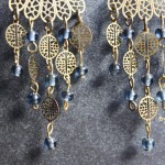 Boucles d'oreilles or et bleu