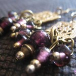 Boucles d'oreilles perles violet