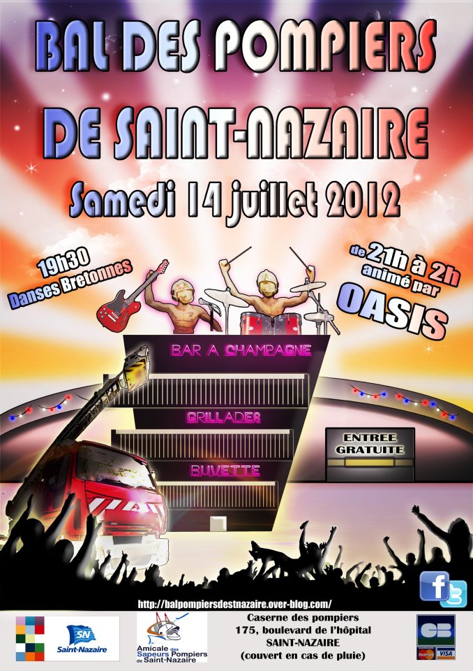 bal des pompiers Saint-Nazaire 14 juillet 2012