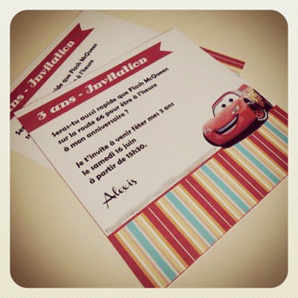 Invitation anniversaire Cars