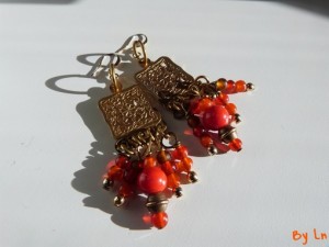 boucles d'oreilles corail diy