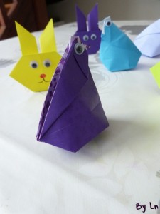pliage origami paques poule