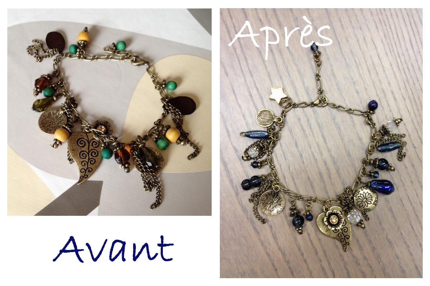 Bracelet recyclage avant après