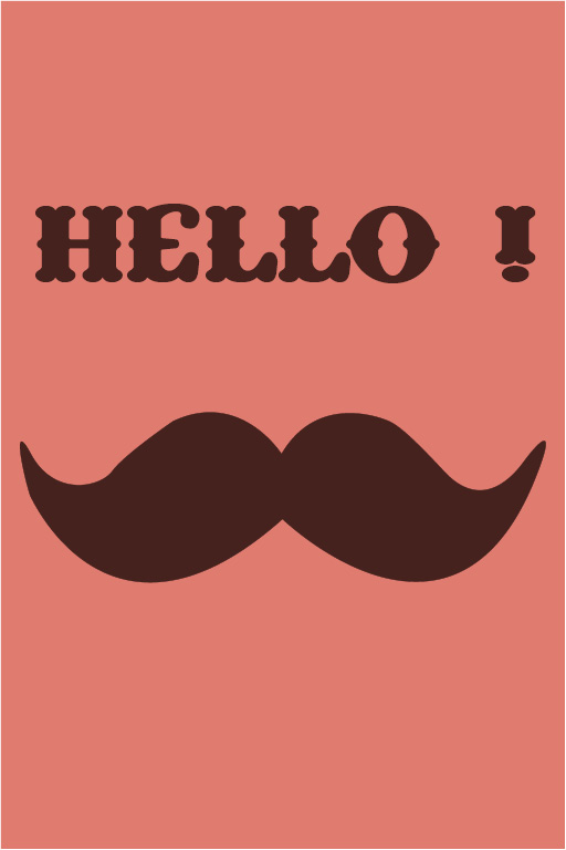 cartes postale Hello moustache