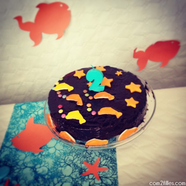 gateau anniversaire nemo poissons