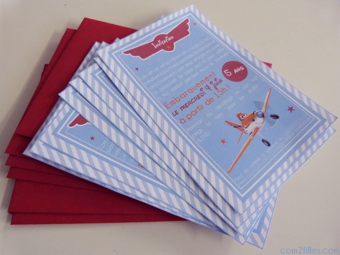 invitations anniversaire avion