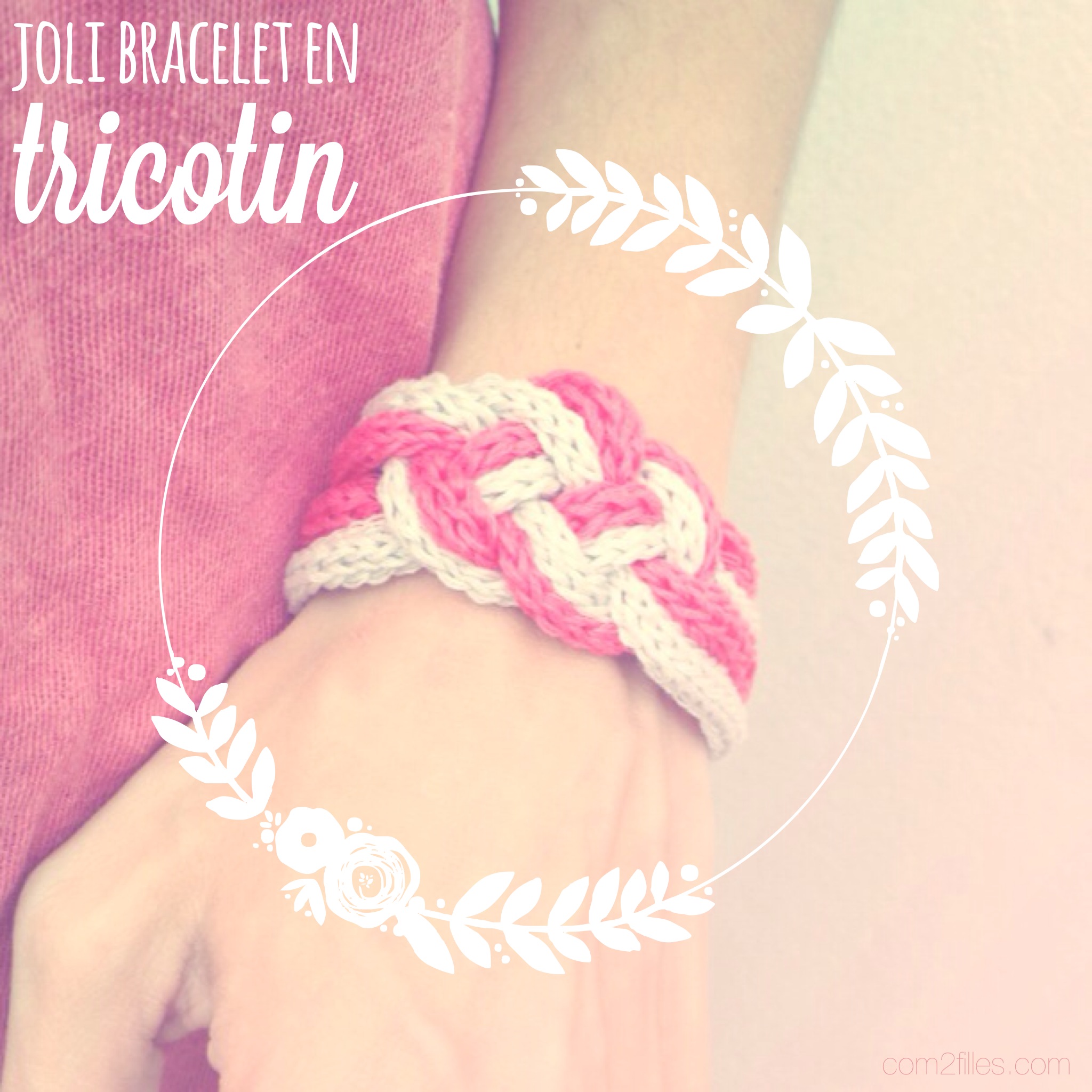 Bracelet tricotin marin