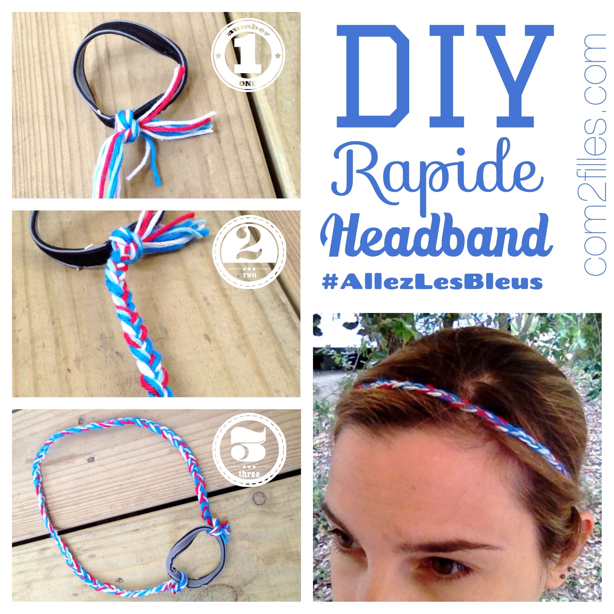 DIY - headband - allez les bleus - euro 2016
