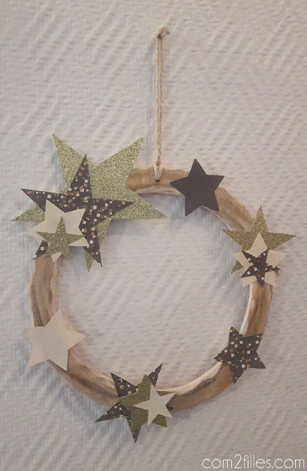 Couronne de noel - etoiles - papier