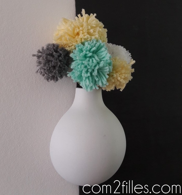 DIY - bouquet - pompons en laine