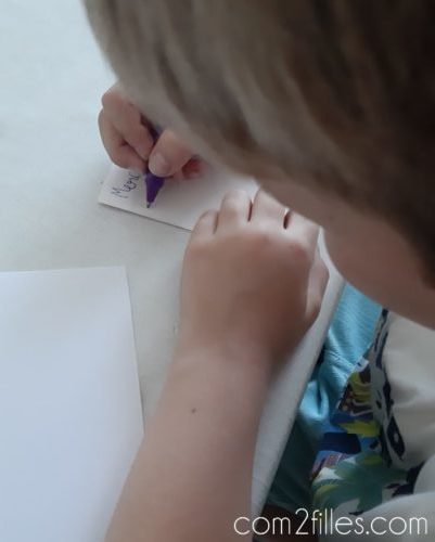 carte - ecriture enfant - merci maitresse