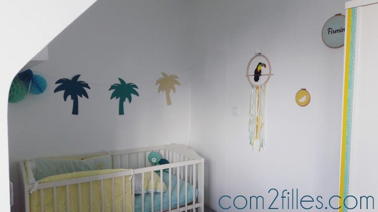 chambre enfant theme jungle tropicale