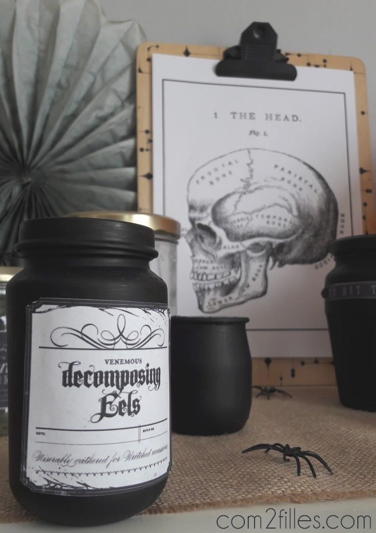 pots vintage - recup - idee deco halloween