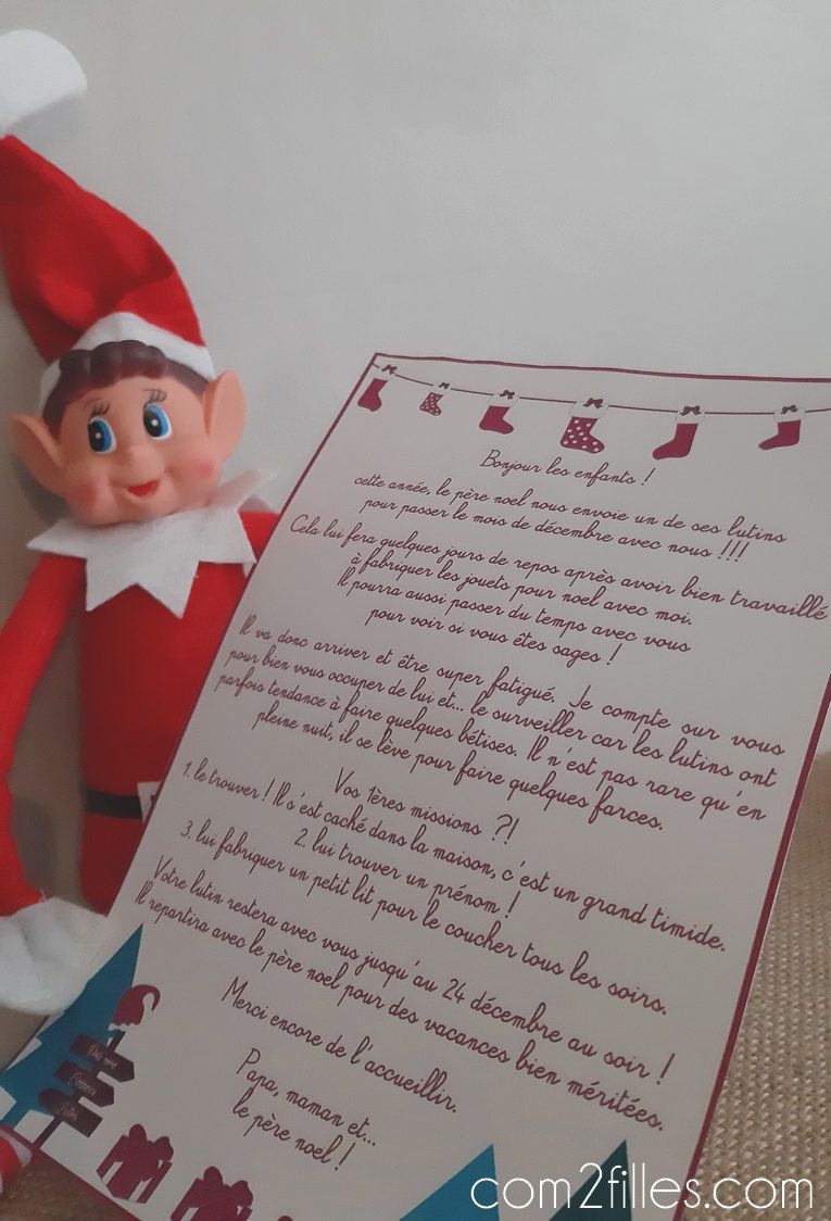 lettre lutin du pere noel - elf on the shelf