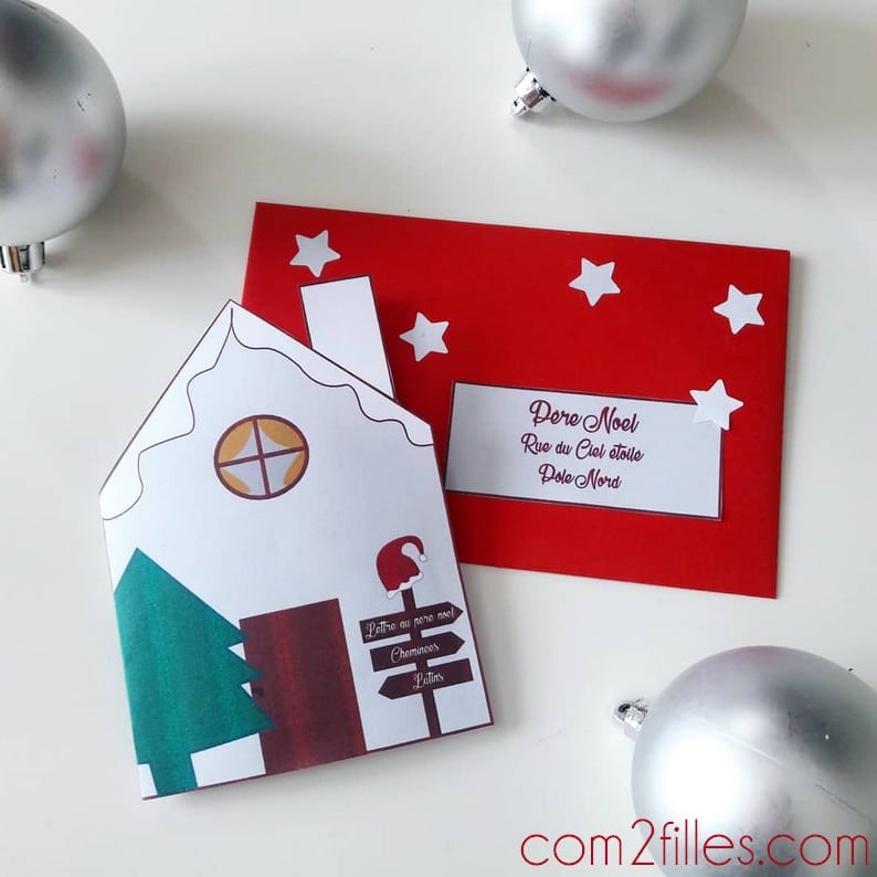 Lettre pere noel 2019 - maison - papier