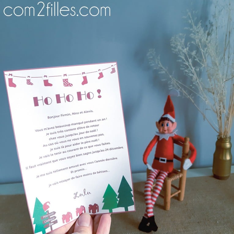 lettre - retour - lutin de noel