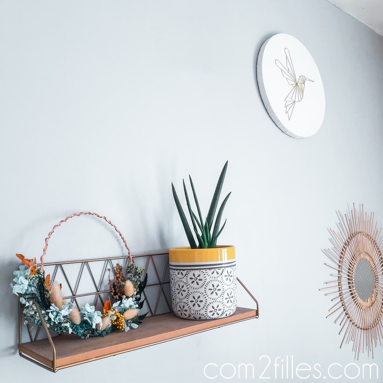déco couronne fleurs séchées