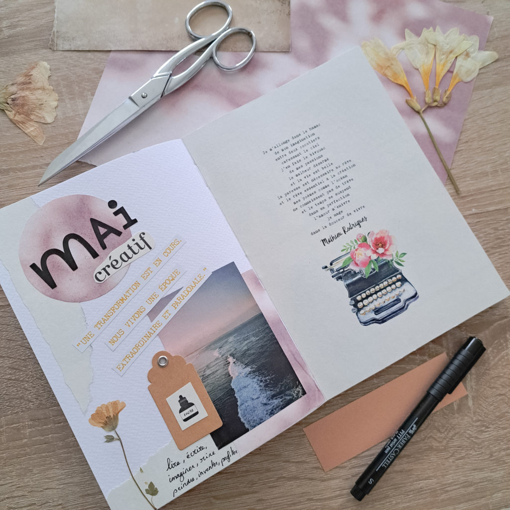 page mai bullet journal - collage créatif