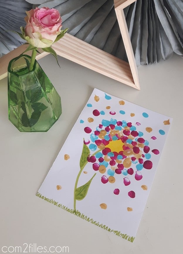 Tuto enfant : Peinture au doigt les fleurs des champs